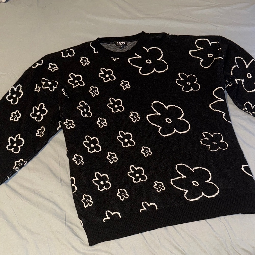 Black Floral Sweater